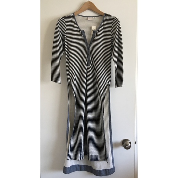 Anthropologie Striped High Slit Henley Tunic (HP🎉) - Picture 3 of 7